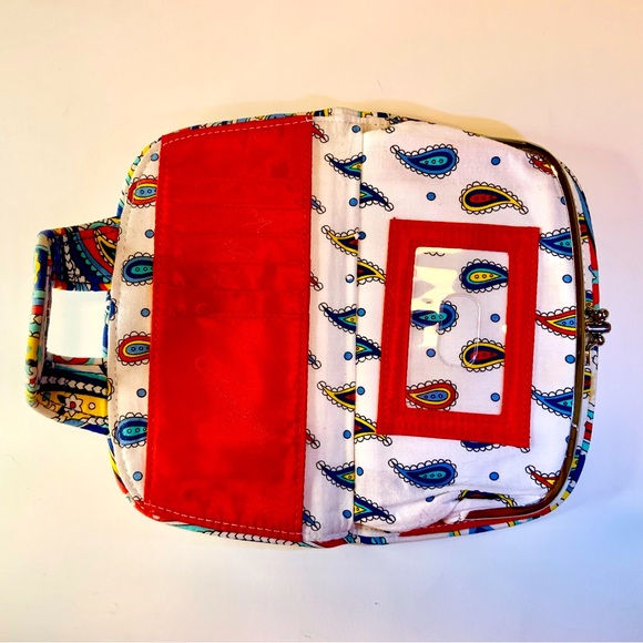 Vera Bradley Bifold Marina Blue Paisley Double Kiss Clasps Snaps Quilted Wallet - Picture 9 of 12